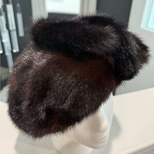 Vintage Real Fox Fur Hat with Jewelry Accents